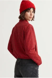 Drop by TrendyolMilla Red Checkered Zippered Lined Bomber Jacket Jacket Coat - Image 4