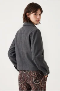 Drop by TrendyolMilla with cover Pocket Detail Bowl Shirt Jacket Anthracite - Image 3
