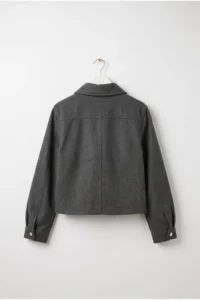 Drop by TrendyolMilla with cover Pocket Detail Bowl Shirt Jacket Anthracite - Image 5