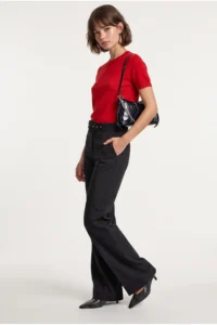 Drop by TrendyolMilla High Waist Kendinden Arched flared leg Dress Pants