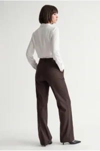 Drop by TrendyolMilla High Waist Kendinden Arched flared leg Dress Pants - Image 5