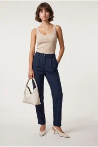 Drop by TrendyolMilla High Waist pleated Elastic Waist Dress Pants - Image 2