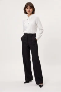 Drop by TrendyolMilla High Waist Plain Hem Dress Pants Black