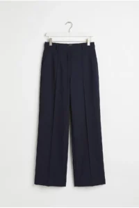 Drop by TrendyolMilla High Waist Plain Hem Dress Pants NAVY BLUE - Image 5