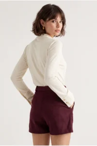 Drop by TrendyolMilla Burgundy Bowl with pocket Shorts - Image 4