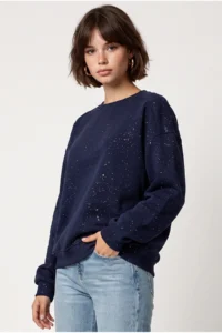 Drop by TrendyolMilla Sparkly Crew Neck Oversized Fleece Sweat