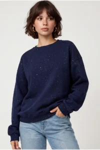 Drop by TrendyolMilla Sparkly Crew Neck Oversized Fleece Sweat - Image 2