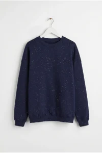Drop by TrendyolMilla Sparkly Crew Neck Oversized Fleece Sweat - Image 3