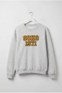 Drop by TrendyolMilla Gray Fleece Slogan Embroidered Sweatshirt - Image 4