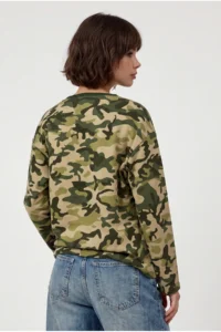 Drop by TrendyolMilla Khaki Camo pattern Crew Neck Knitting Sweatshirt% 70 - Image 4