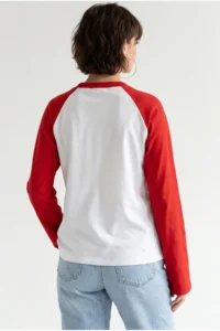 Drop by TrendyolMilla Red New York Printed Cotton Double Colorful Long Sleeve T-Shirt - Image 3