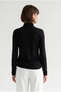 Drop by TrendyolMilla Ruffle Detailed Draped Long Sleeve Black Blouse - Image 5