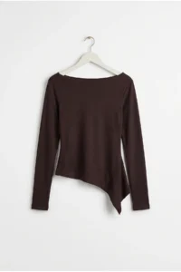 Drop by TrendyolMilla Madonna Collar Drapeli Long Sleeve slim Fit Blouse - Image 3