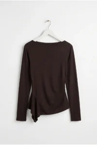 Drop by TrendyolMilla Madonna Collar Drapeli Long Sleeve slim Fit Blouse - Image 4