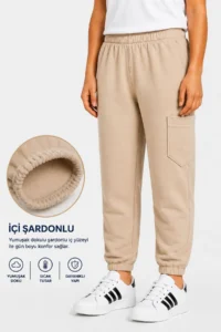 twins tailors Unisex 4-Pack Navy Blue-Black-Grey-Beige Children's Sweatpants with Ribbon Inside and Elastic Waist and Leg Legs - Image 2