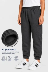 twins tailors Unisex 4-Piece Pack Navy Blue-Beige-Anthracite-Grey Children's Sweatpants with Ribbon Inside and Elastic Waist and Leg Legs - Image 5
