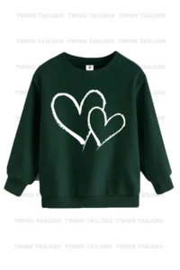 twins tailors Bicycle And Cat Printed Green-Grey-Black Triple Crew Neck Girl's Sweatshirt - Image 6