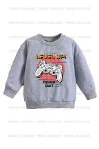 twins tailors Teddybear and Game Console Printed 3-Pack Unisex Crew Neck Beige-Grey-Green Kids Sweatshirt - Image 6