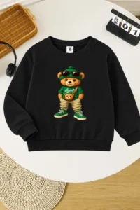 twins tailors Skateboard And Bear Printed 3-Pack Unisex Black-Grey-Green Kids Sweatshirt - Image 6